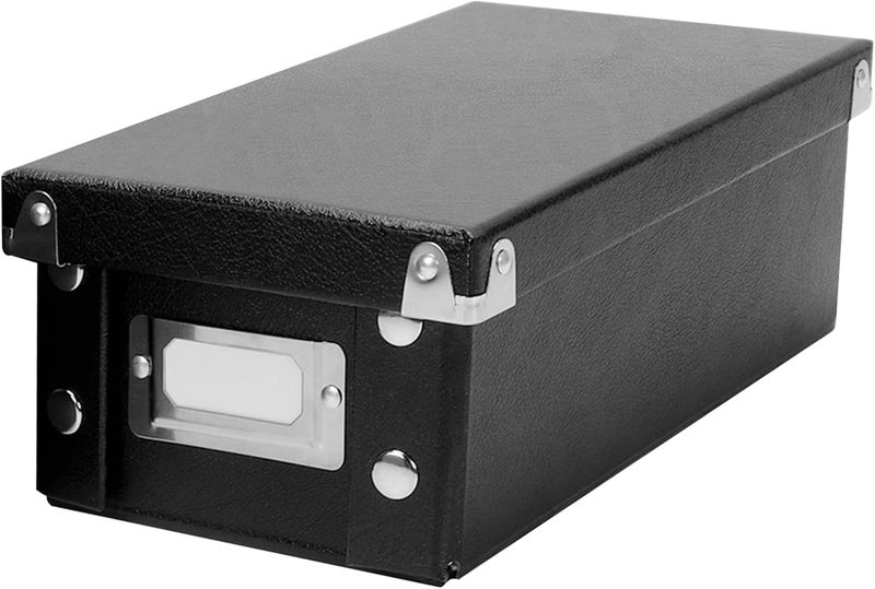 Snap-N-Store Collapsible Index Card Holder Storage Box - Fits 1100 Flash Cards, Black - Image 1